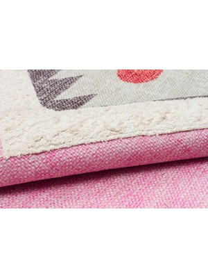 Rugs Modern Rustik 4025 Açık Pembe Etnik Desen Kilim