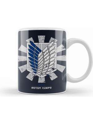 Humuts Recon Corps Retro Japanese Attack On Titan Kupa Bardak Porselen