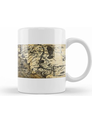 Humuts Yüzüklerin Efendisi Orta Dünya Haritası Kupa Bardak Porselen