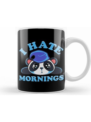 Humuts Cute & Funny I Hate Mornings Lazy Sleepy Panda Kupa Bardak Porselen