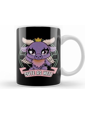 Humuts Cute As Hell Kawaii Baphomet Anime Goth Pun Kupa Bardak Porselen