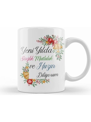 Humuts Yeni Yıl Hediyesi Mutlu Yıllar 05 Kupa Bardak Porselen