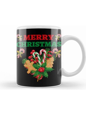 Humuts Yılbaşı Yeni Yıl Konseptli Merry Christmas 06 Kupa Bardak Porselen