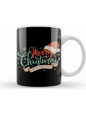Humuts Yılbaşı Yeni Yıl Konseptli Merry Christmas 021 Kupa Bardak Porselen