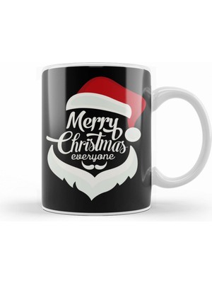 Humuts Yılbaşı Yeni Yıl Konseptli Merry Christmas Everyone Kupa Bardak Porselen