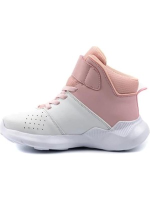 Cool Rio Çocuk Günlük Sneaker Uzun Spor Bot Pudra Renk Microfiber Malzemeden Düz Taban