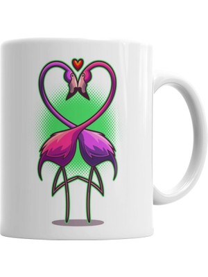 Humuts Aşk Kuşları Flamingo 2 Kupa Bardak Porselen