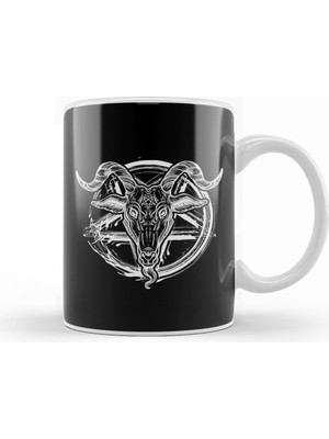 Humuts Baphomet Satanic Pentagram Symbol Kupa Bardak Porselen