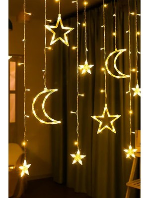 Dempower Dp-45 Gün Işığı 5 Metre Ay Yıldız Şekilli Perde LED Dekoratif Aydınlatma