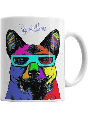 Humuts Pastor Alemao Pug Köpek Kupa Bardak Porselen