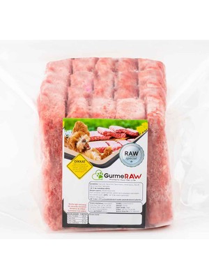 Gurmeraw Raw Specıal - 5-20KG Çiğ Köpek Maması Barf - 100 Gr’lık Porsiyonlar Halinde Gurme