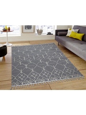 Çeyiz Diyarı Life Beyaz Gri Dikdörtgen Halı 160X230CM