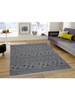 Çeyiz Diyarı Life Gri Antrasit Dikdörtgen Halı 160X230CM