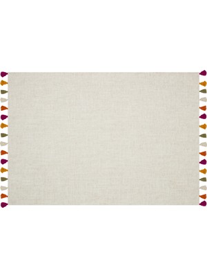 Rugs Modern Moroccan 9003 Bej Renkli Püsküllü Bohomian ve Modern Kilim