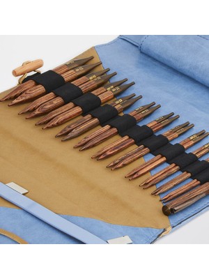 Knitpro Ginger Deluxe Misinalı Renkli Örgü Şiş Seti 11 Boyut ve 6 Kablo ile Gelen