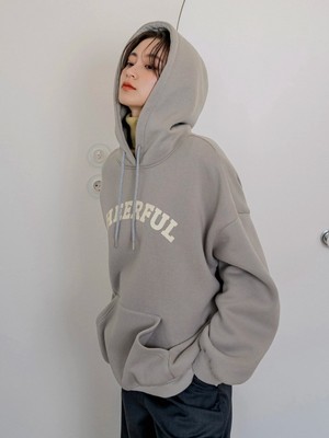 Trendseninle Kadın Cheerful Baskılı Oversize Kapüşonlu Sweatshirt