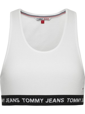 Tommy Jeans Bisiklet Yaka Beyaz Kadın T-Shirt DW0DW12945YBR