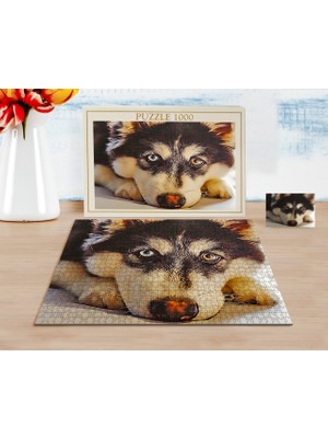 BK Kişiye Özel Tam Boy Köpek Karikatürlü 1000 Parça Profesyonel Puzzle-1