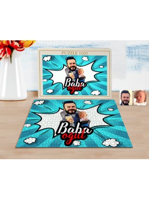 BK Kişiye Özel Baba Oğul Karikatürlü 1000 Parça Profesyonel Puzzle-4