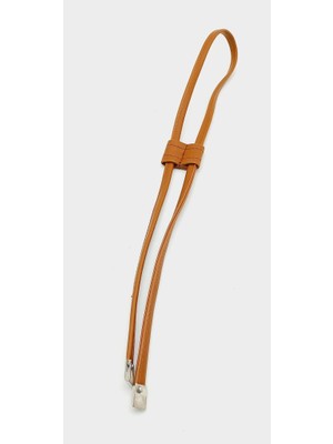 Angel Çanta Aksesuar Açık Taba Suni Deri Dikişli Büzgü Gümüş Metalli