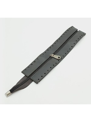 Angel Çanta Aksesuar Gri Renk 28 cm Derili Fermuar Gümüş Metalli