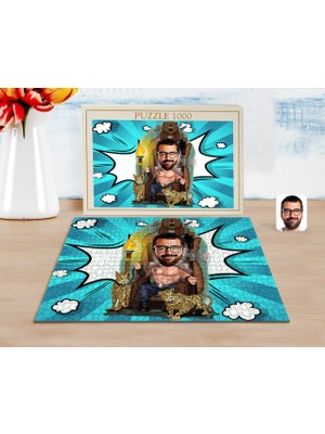 BK Kişiye Özel Viking Karikatürlü 1000 Parça Profesyonel Puzzle-1