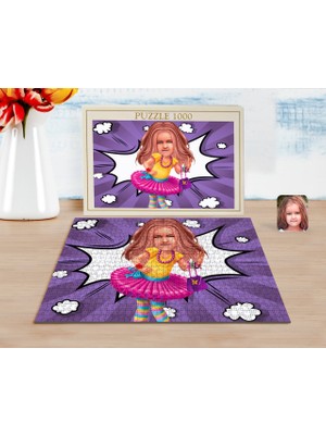 BK Kişiye Özel Kız Çocuk Karikatürlü 1000 Parça Profesyonel Puzzle-11