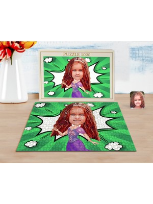 BK Kişiye Özel Prenses Karikatürlü 1000 Parça Profesyonel Puzzle-3