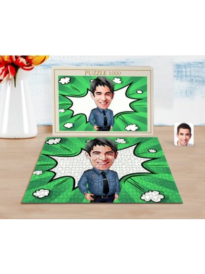 BK Kişiye Özel Erkek Polis Karikatürlü 1000 Parça Profesyonel Puzzle-3