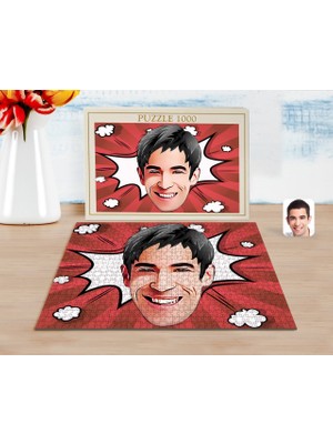 BK Kişiye Özel Erkek Yüz Karikatürlü 1000 Parça Profesyonel Puzzle-2