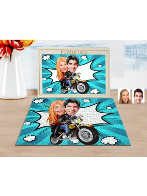 BK Kişiye Özel Sevgililer Karikatürlü 1000 Parça Profesyonel Puzzle-17