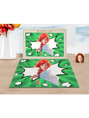 BK Kişiye Özel Kadın Soyut Karikatürlü 1000 Parça Profesyonel Puzzle-24