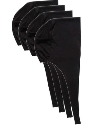 OEM 4 Adet Tesettür Bone Bağcıklı Likralı Siyah