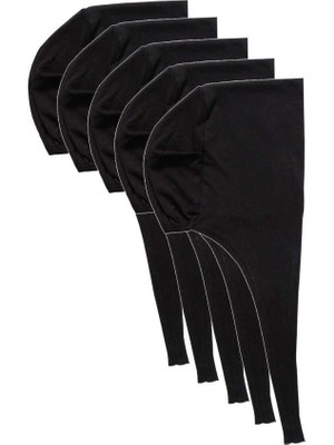 OEM 5 Adet Tesettür Bone Bağcıklı Likralı Siyah