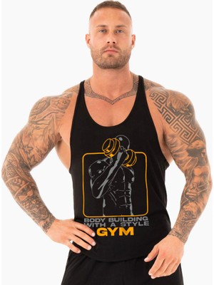 Ghedto Gym Style Fitness Tank Top Sporcu Atleti Siyah