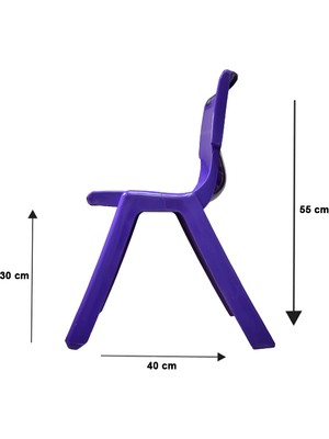 Temel 1.Kalite Kırılmaz Çocuk Sandalyesi – Kreş ve Anaokulu Sandalyesi Mor 8 Adet