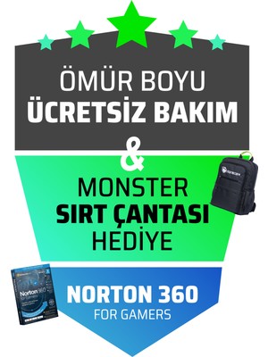 Monster Abra A5 V17.2.3 Intel Core i5-11400H 16GB RAM 500GB SSD 4GB RTX3050Ti FreeDOS 15.6" FHD 144Hz Oyun Bilgisayarı