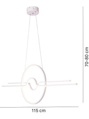 Umur Aydınlatma Zena Beyaz Büyük LED Sarkıt Avize