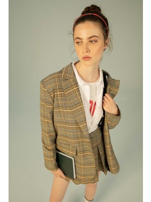 DeFacto Regular Fit Desenli Blazer Ceket Y4940AZ22AU