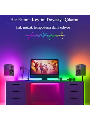 Dailytech 5m Su Geçirmez LED Şerit Bluetooth Rgb Kumandalı