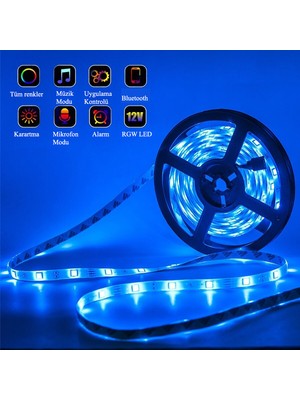 Dailytech 5m LED Şerit Bluetooth Rgb Uzaktan Kumandalı