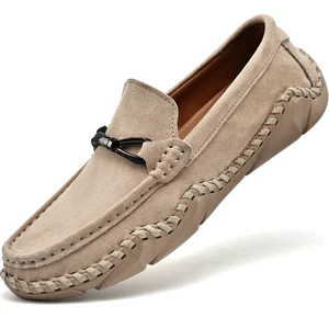 GK Fashion Erkek Deri Loafer'lar Sürüş Elbisesi Düz Rahat Mokasen Üzerinde Kayma(Yurt Dışından)