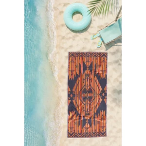 Cotton Therapy Aztek 72X150 cm Plaj Deniz Havuz Havlusu %100 Pamuklu Jakarlı Iplik Boyalı