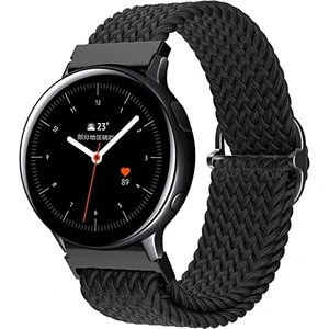 M.TK Moveteck Huawei Watch Gt3 42MM Uyumlu (20MM Pim) Kordon Kayış Örgü Hasır Loop Tokalı Rainbow Renkli Örgülü Karışık Renk