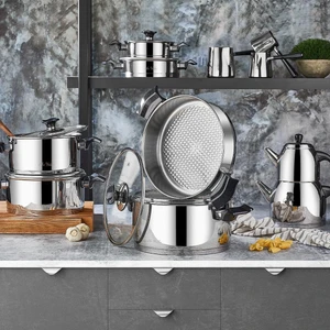 King Ideal Cam Kapak 20 Parça Çelik Çeyiz Seti - Siyah