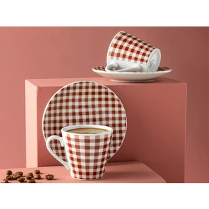 English Home Gules Porselen 2'li Kahve Fincan Takımı 80 ml Bordo