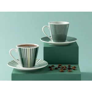 English Home Lori Porselen 2'li Kahve Fincan Takımı 80 ml Koyu Yeşil