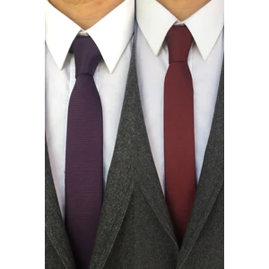 Mor ve Bordo Kravat Mendil Seti 5.5 cm 4K011609