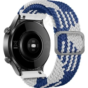 M.TK Moveteck Huawei Watch Gt3 42MM Uyumlu (20MM Pim) Kordon Kayış Örgü Hasır Loop Tokalı Rainbow Renkli Örgülü Karışık Renk