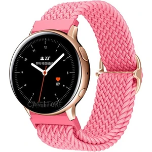 M.TK Moveteck Huawei Watch Gt3 42MM Uyumlu (20MM Pim) Kordon Kayış Örgü Hasır Loop Tokalı Rainbow Renkli Örgülü Karışık Renk